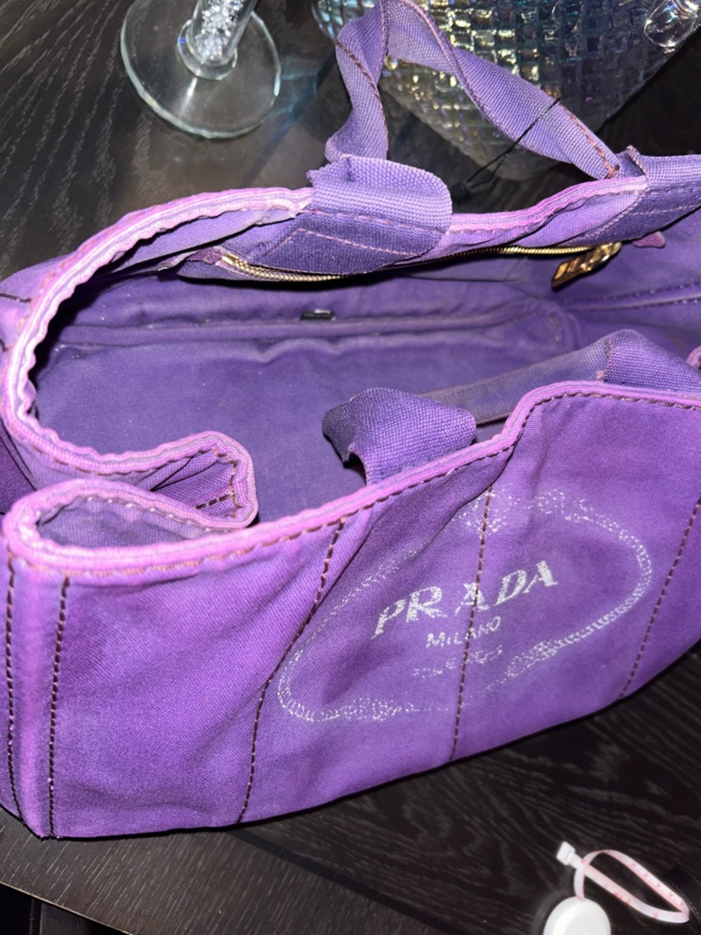 Prada Hemp Bag Large Denim Purple - Picture 3 of 12